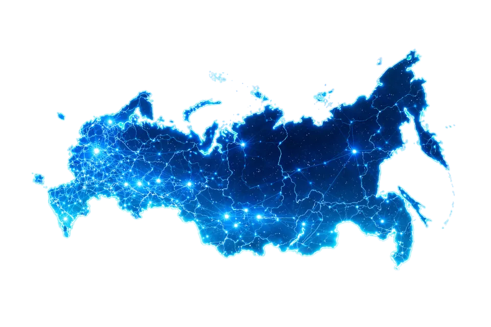 Карта покрытия Skynora по 89 регионам России